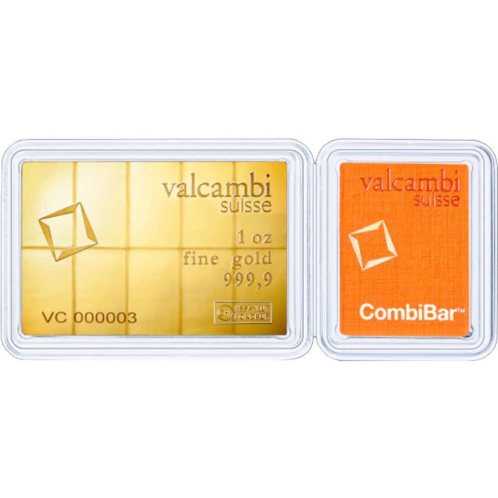 Valcambi 10x0.1 Ounce Gold CombiBar (1 oz) with Assay Card