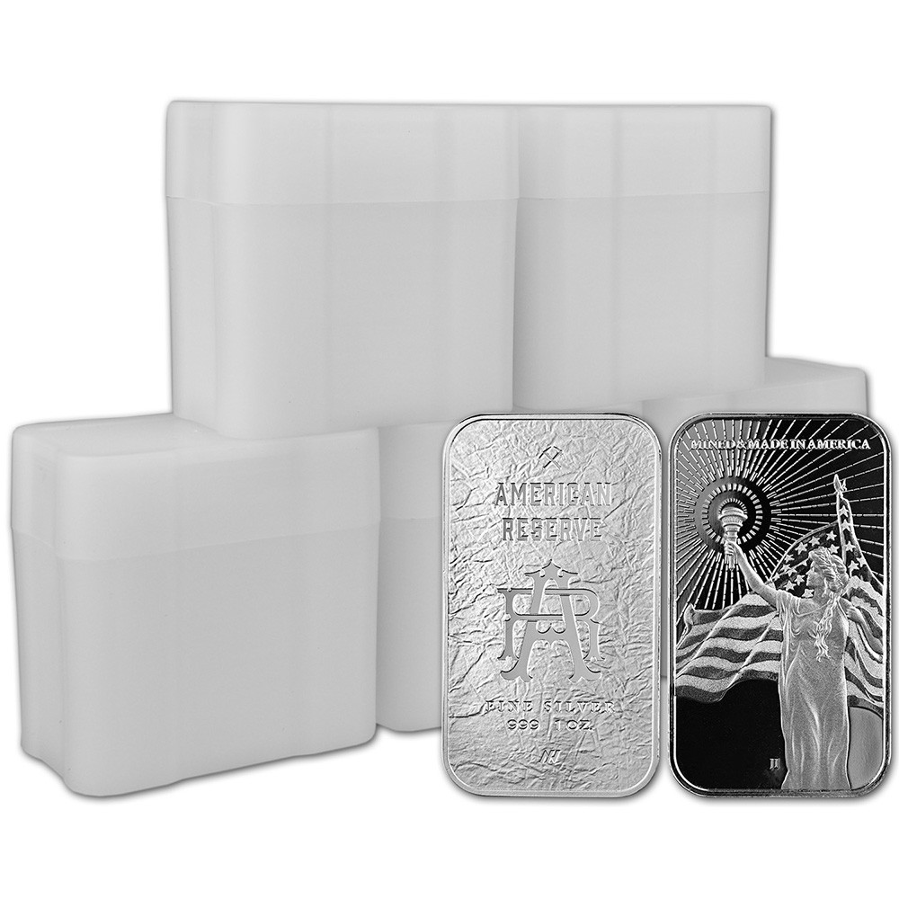 100 pc 1 oz Silver Bar Asahi American Reserve Columbia Goddess