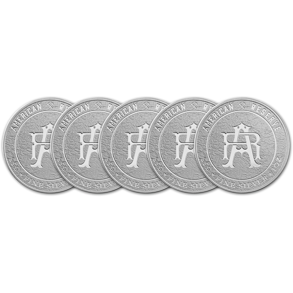 FIVE (5) 1 oz Silver Round Asahi American Reserve Columbia Goddess