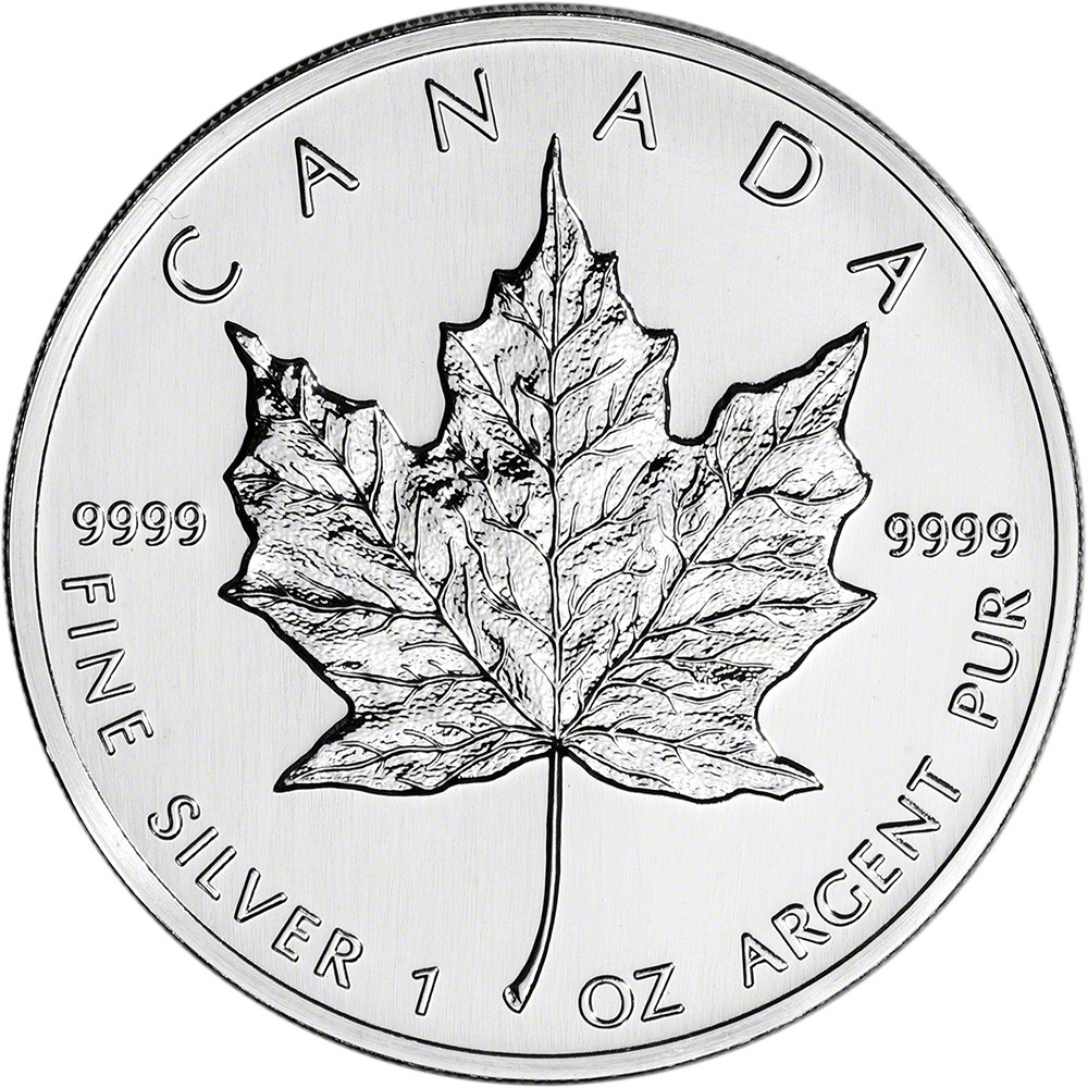 1990 Canada Silver Maple Leaf - 1 oz - $5 - BU [90-CA-CML-S5-BU