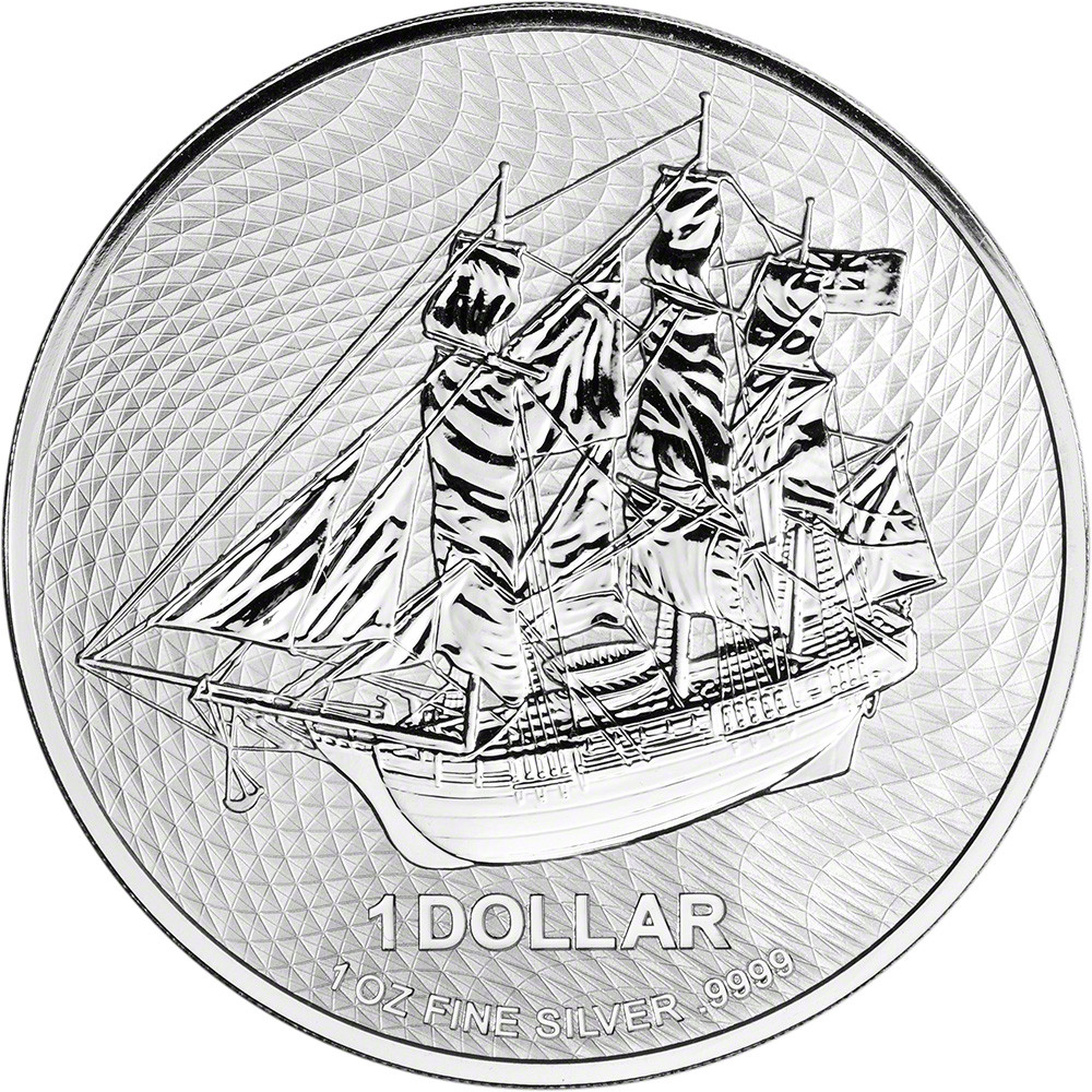 2022 Cook Islands Silver Bounty Sailing Ship 1 oz $1 BU [22-CK