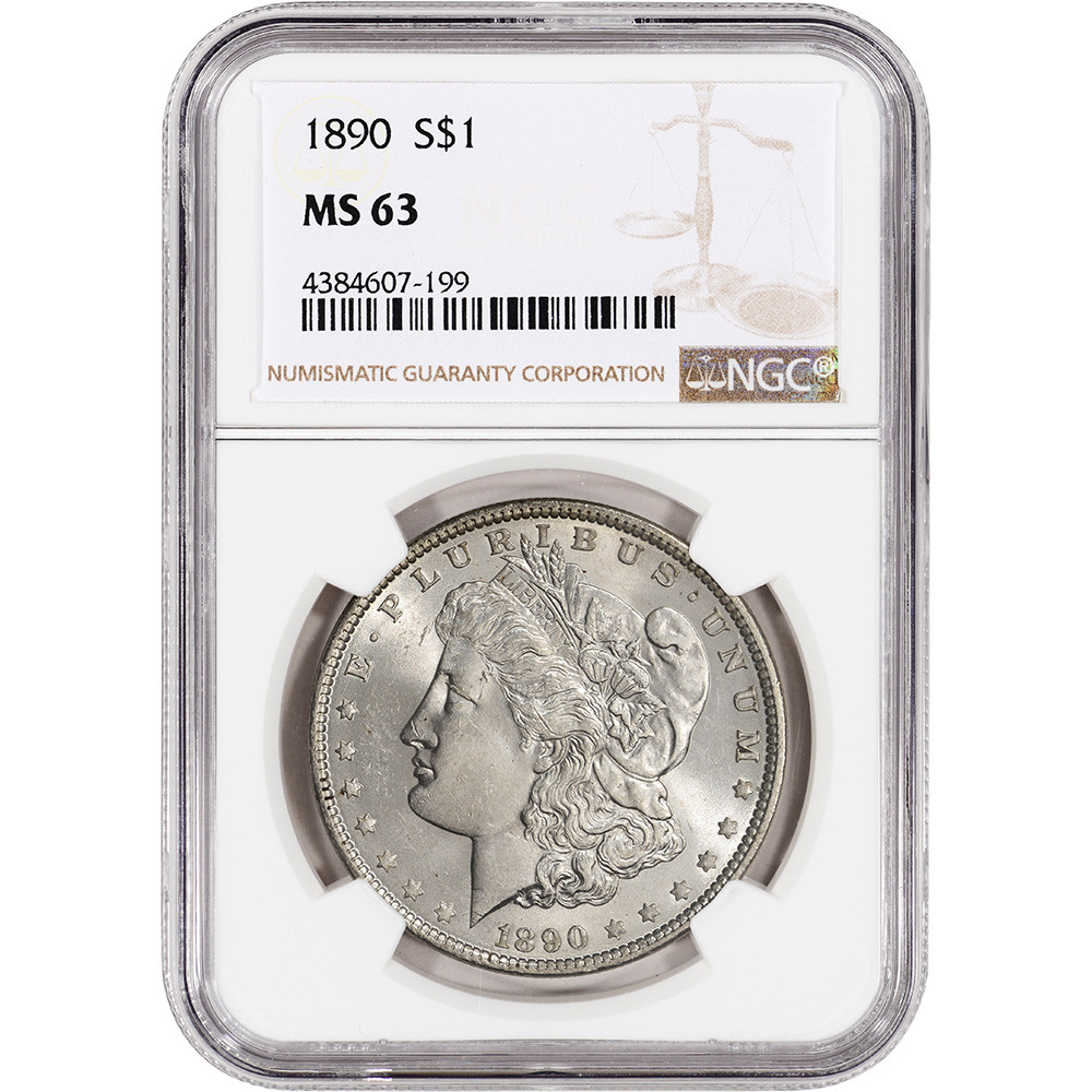 1890 US Morgan Silver Dollar $1 - NGC MS63 [MORGAN-90-N-MS63-NSL