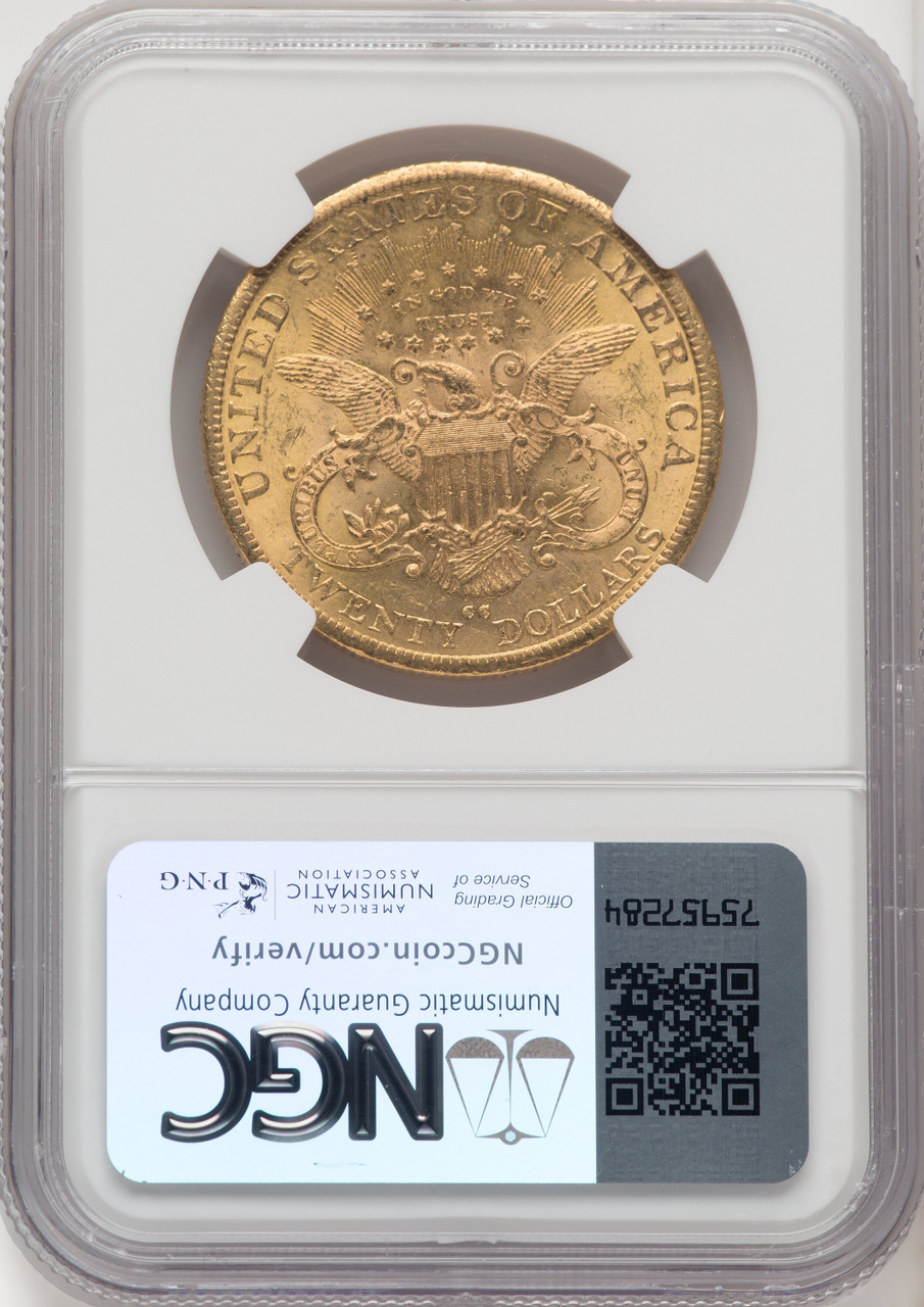 1883 CC US Gold $20 Liberty Head Double Eagle - NGC MS 61 [V-HA