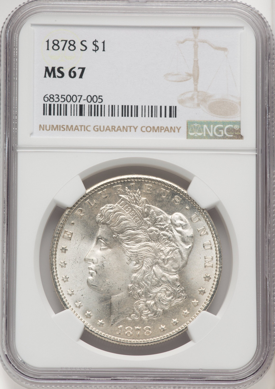 1878 S US Morgan Silver Dollar $1 - NGC MS 67 [V-HA-770672009