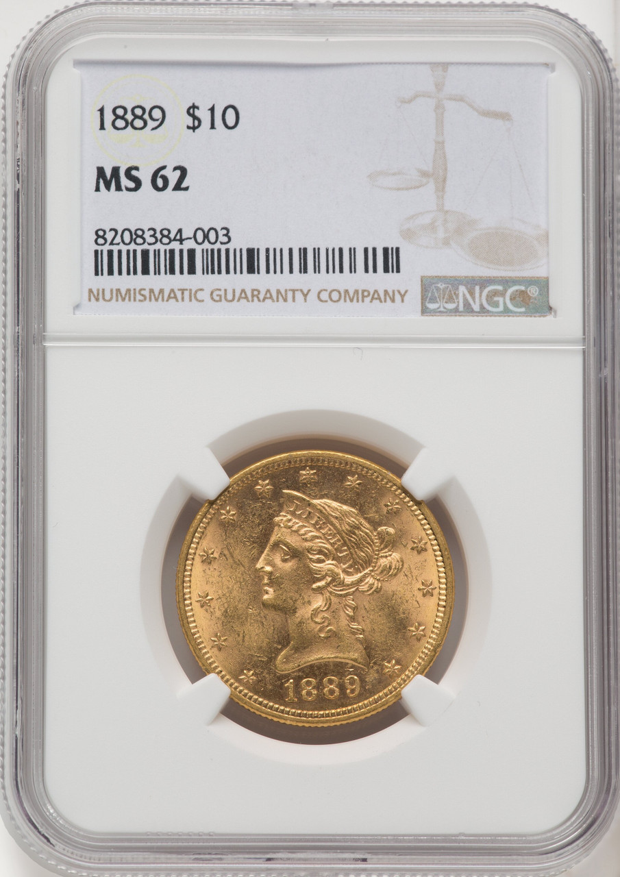 AH1281(1864) チュニジア 10ピアステル 金貨 NGC MS62 1889 US Gold $10 Liberty Head Eagle - NGC MS 62 [V-HA
