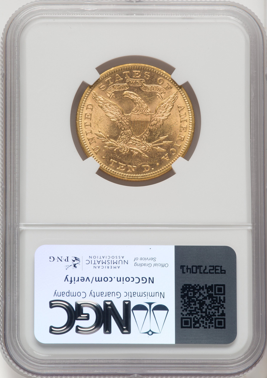 AH1281(1864) チュニジア 10ピアステル 金貨 NGC MS62 1889 US Gold $10 Liberty Head Eagle - NGC MS 62 [V-HA