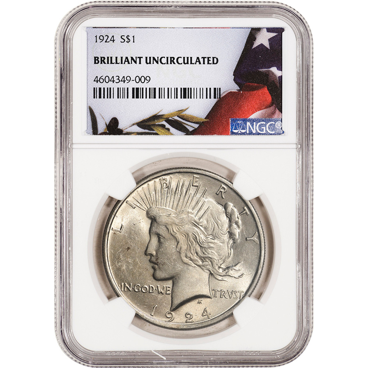 その他 BRILLIANT UNCIRCULATED COIN COLLECTION 1924 US Peace Silver Dollar $1 - NGC Brilliant Uncirculated