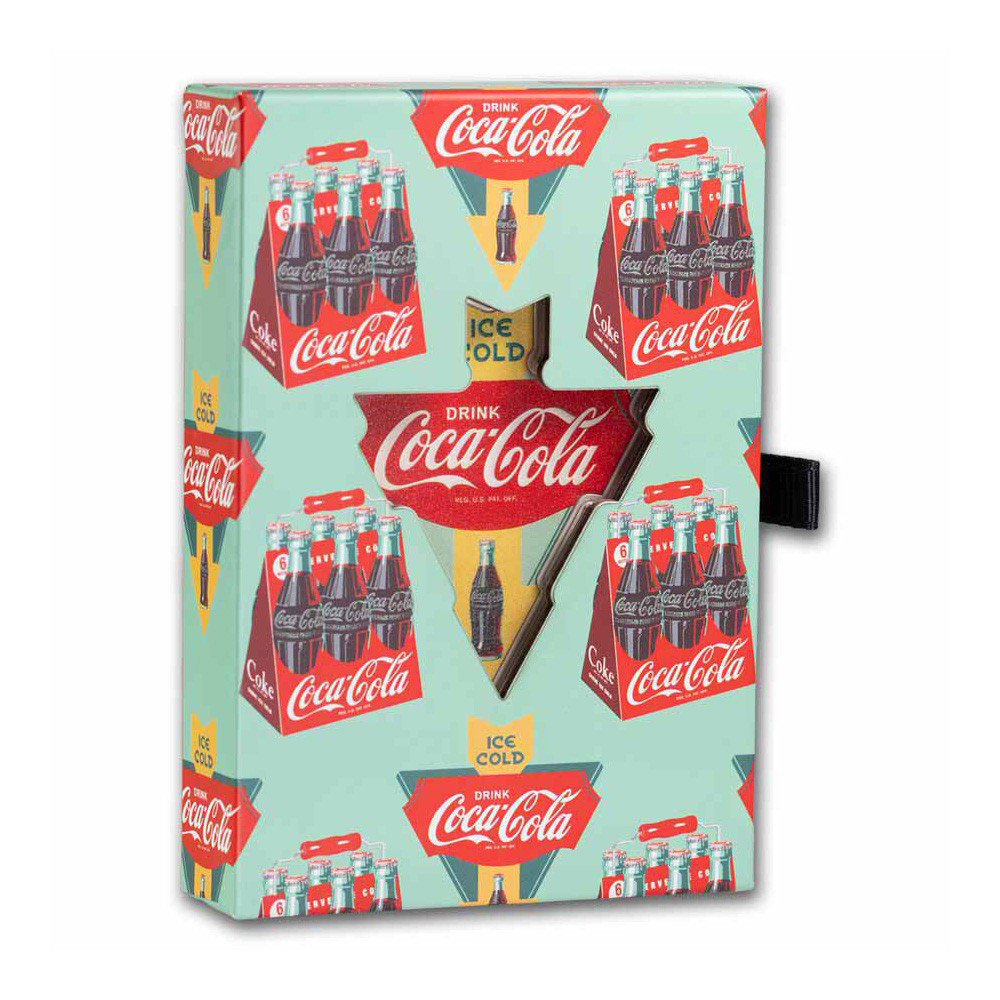 Pamp Coca Cola Colorized 1 oz .999 Silver Vintage Sign in OGP