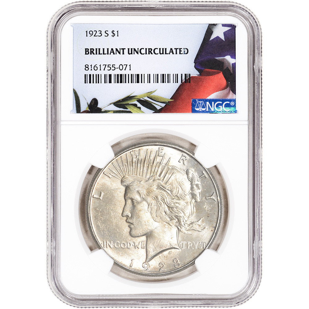 1923 S US Peace Silver Dollar $1 - NGC Brilliant Uncirculated