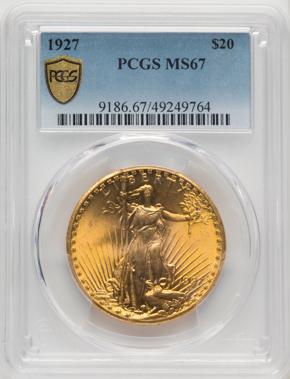 1927 US Gold $20 Saint-Gaudens Double Eagle - PCGS MS67 [V-HA