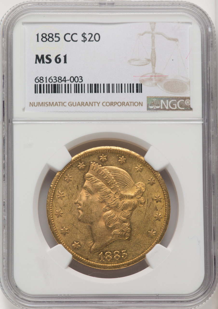 USA (米） リバティーヘッド　20ドル　金貨　(1884) NGC MS61 1884 S $20 MS | Coin Explorer | NGC