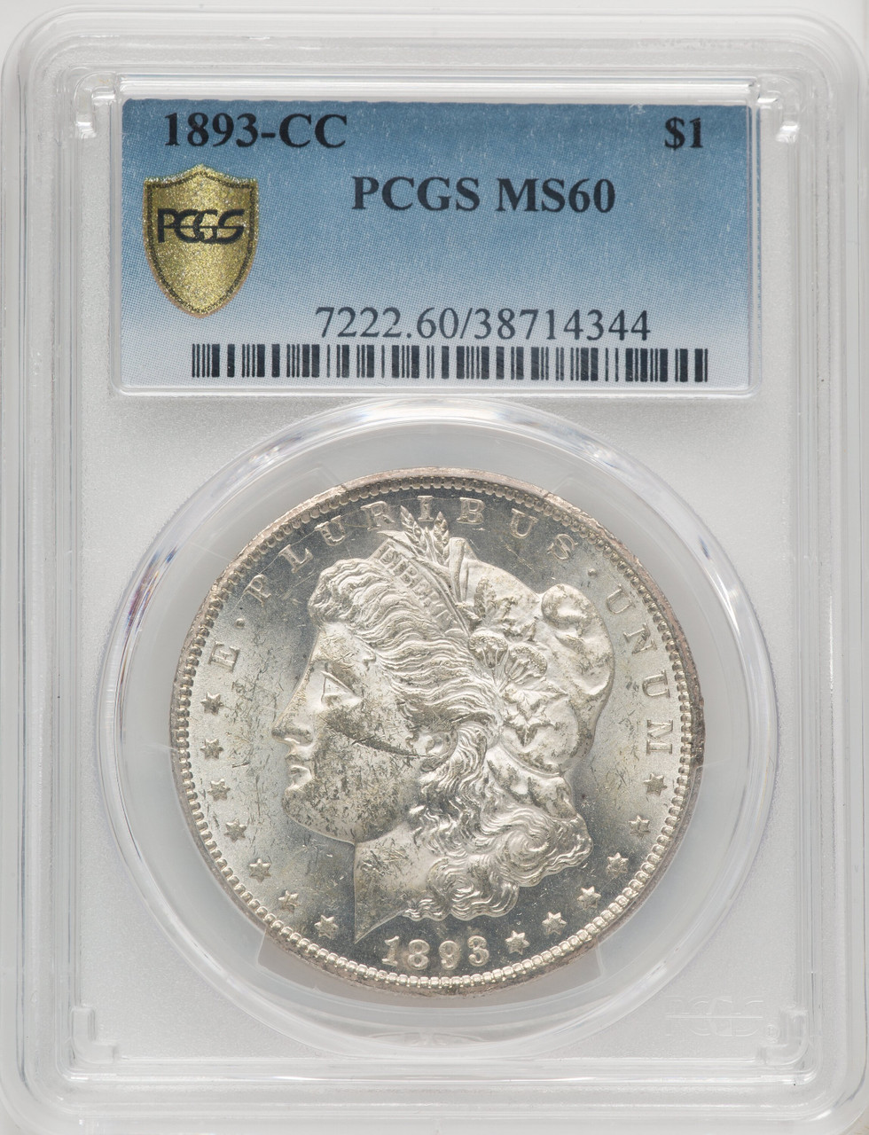 1893-CC US Morgan Silver Dollar $1 - PCGS MS60 [V-HA-771402006