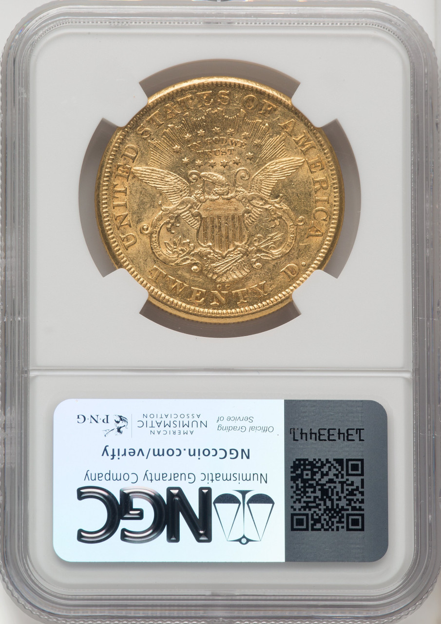 1873 CC US Gold $20 Liberty Head Double Eagle - NGC AU 55 [V-HA