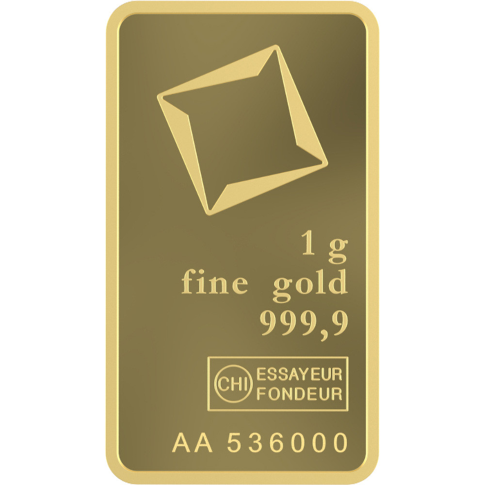 1 gram Gold Bar - Valcambi Suisse - 999.9 Fine in Sealed Assay