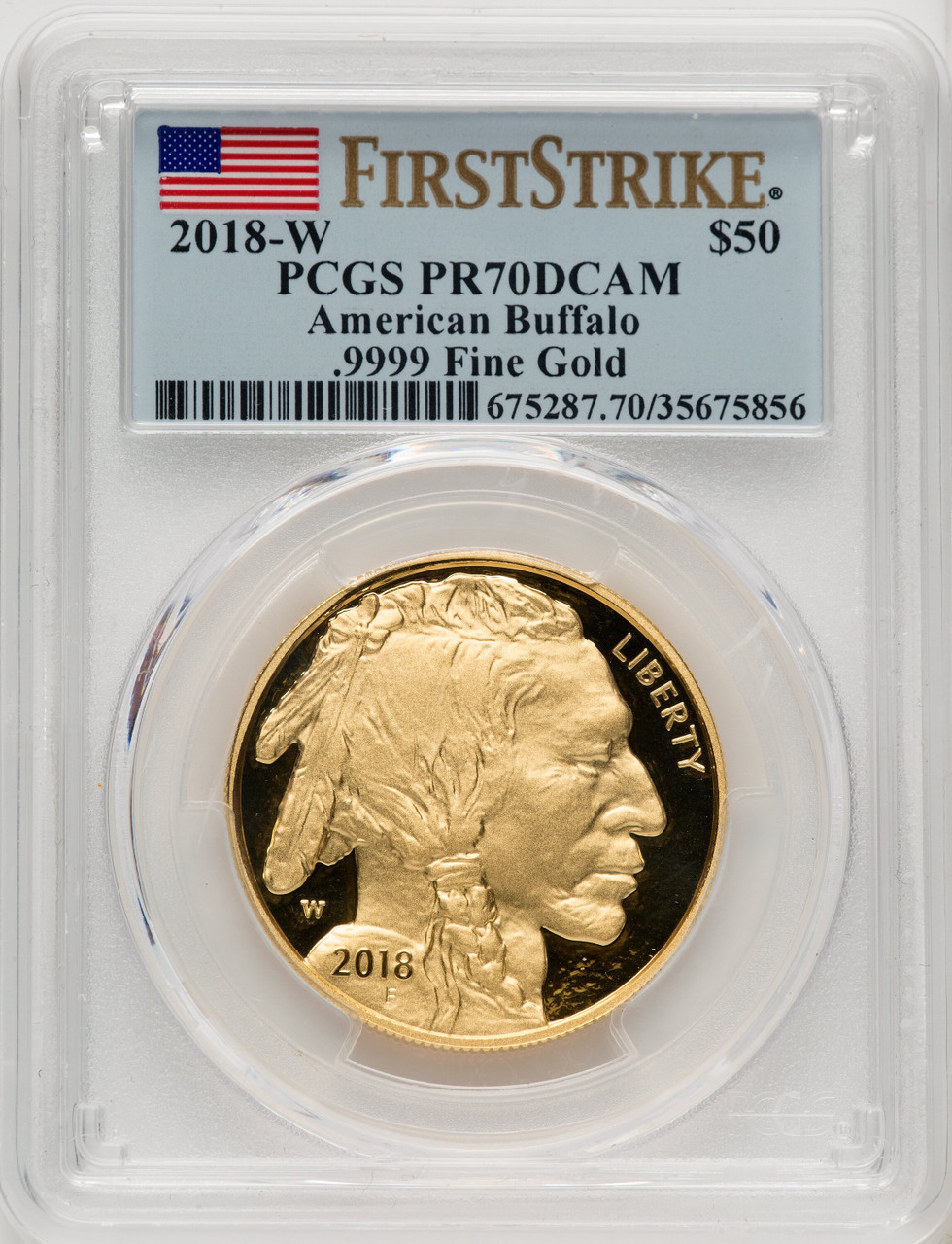 2018-W $50 Proof American Buffalo .9999 Fine Gold First