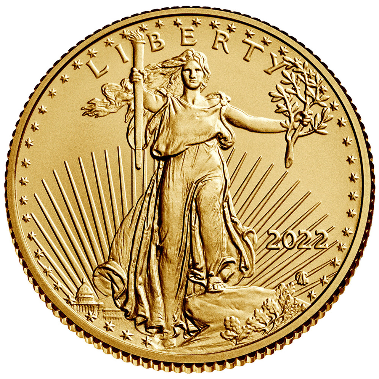 2022 American Gold Eagle 1/4 oz $10 - BU | Liberty Coin