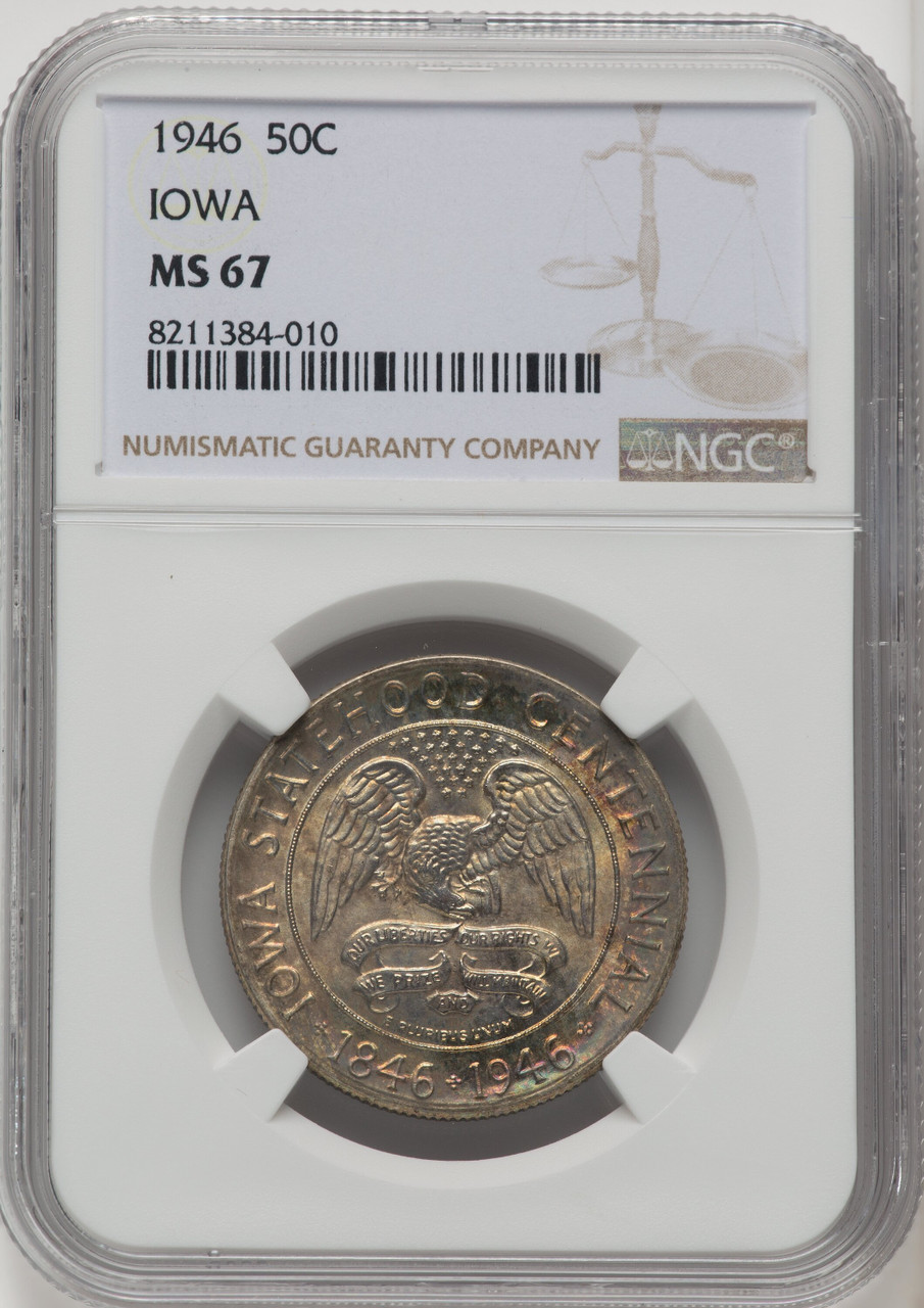 1946 US Silver Commemorative 50C IOWA - NGC MS 67 [V-HA