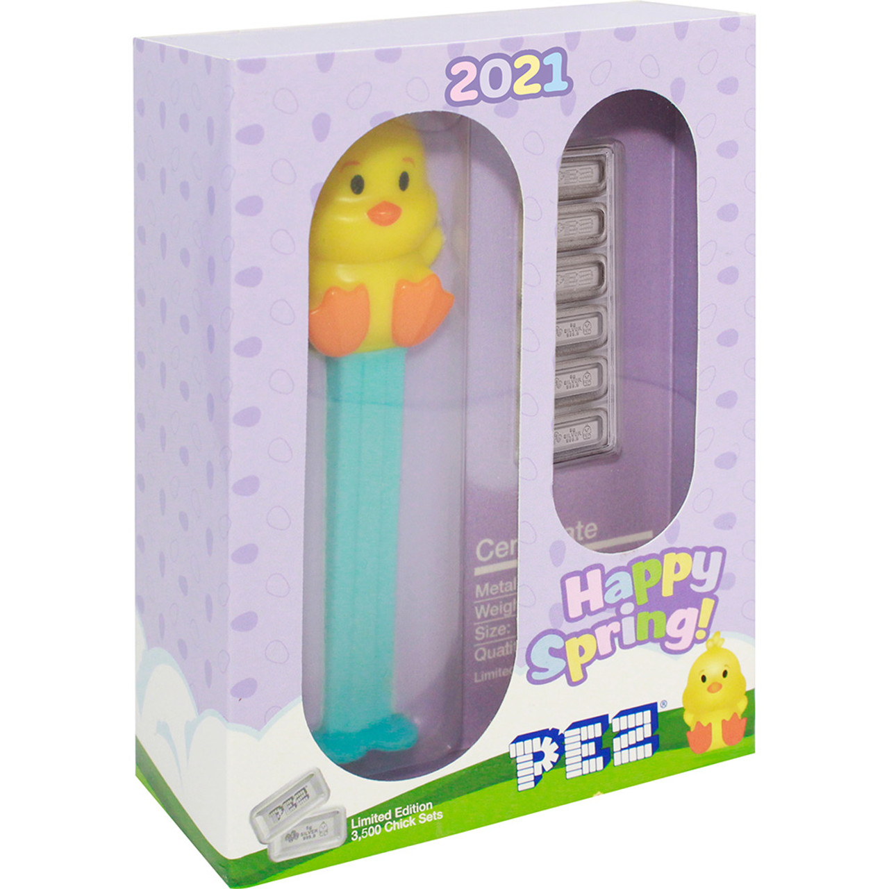 30 gram PAMP Suisse Spring Chick PEZ Dispenser & Silver Wafers