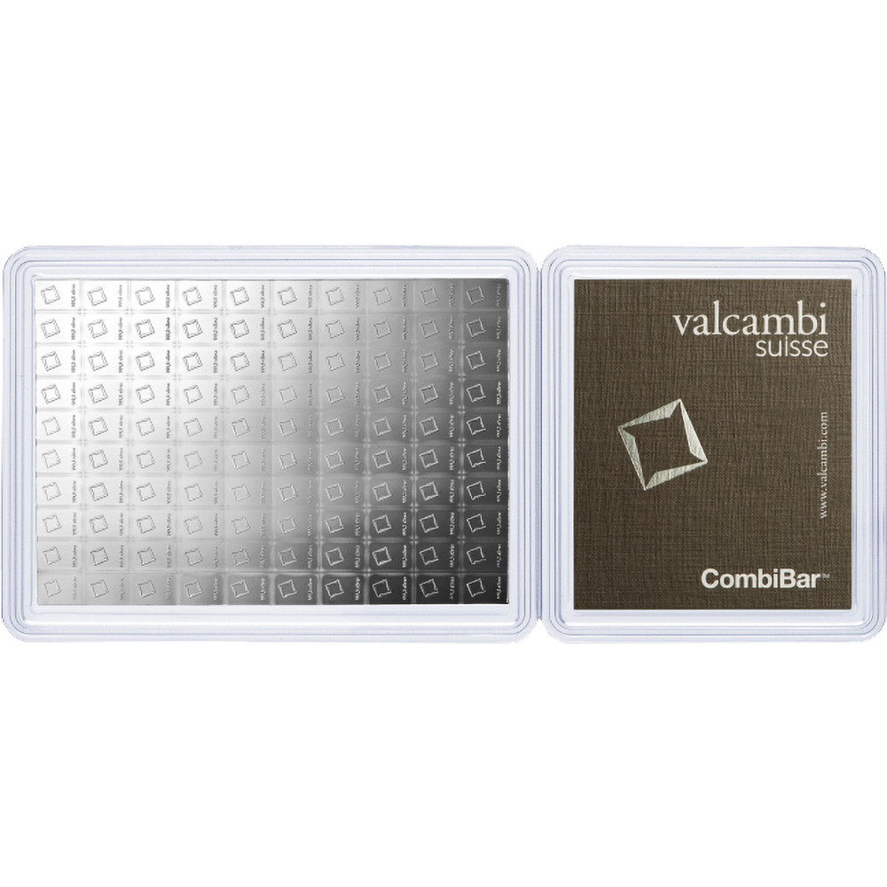 【新品】 スイスヴァルカンビ Valcsmbi 100g 100 gram Silver Bar - Valcambi 100x1 Gram Silver CombiBar with