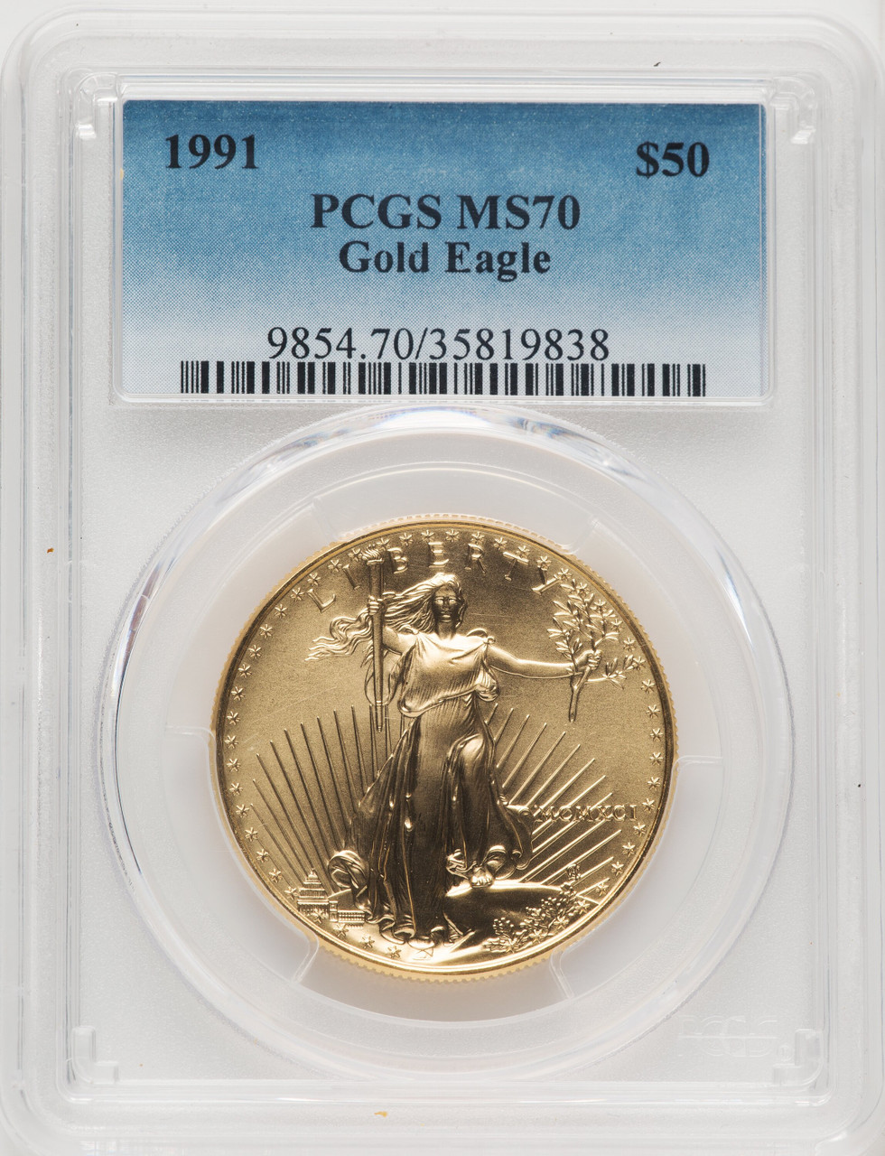 1991 American Gold Eagle 1 oz $50 - PCGS MS70 [V-HA-519727060