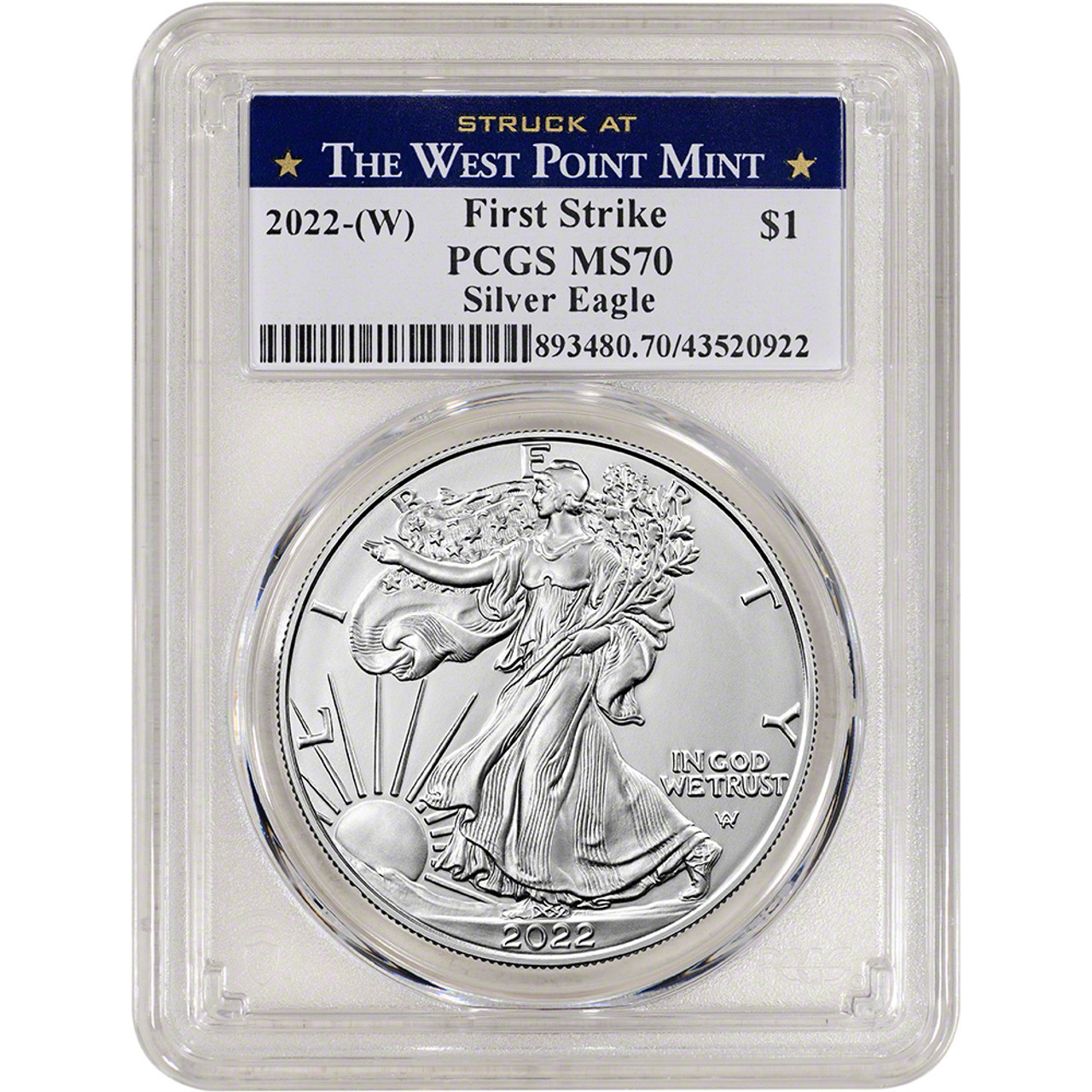 2022 (W) American Silver Eagle - PCGS MS70 First Strike West Point