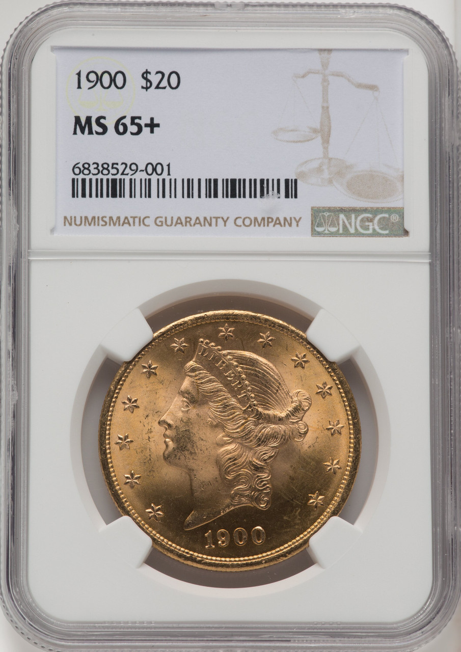 1900 US Gold $20 Liberty Head Double Eagle - NGC MS 65+ [V-HA