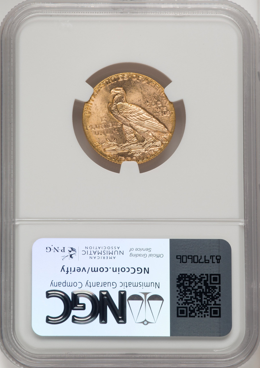 1909 US Gold $5 Indian Head Half Eagle - NGC MS 65 [V-HA-771368051
