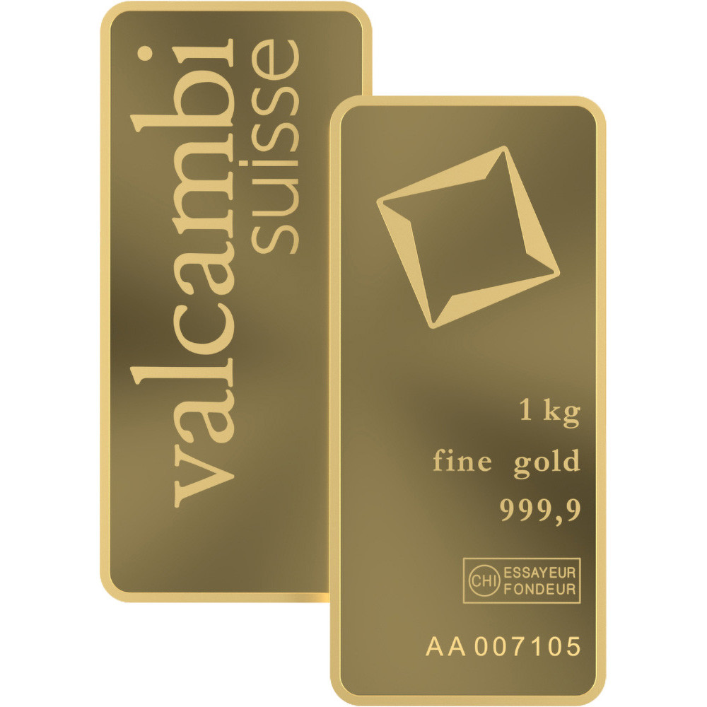 Kilo 32.15 oz Gold Bar - Valcambi Suisse - 999.9 Fine with Assay