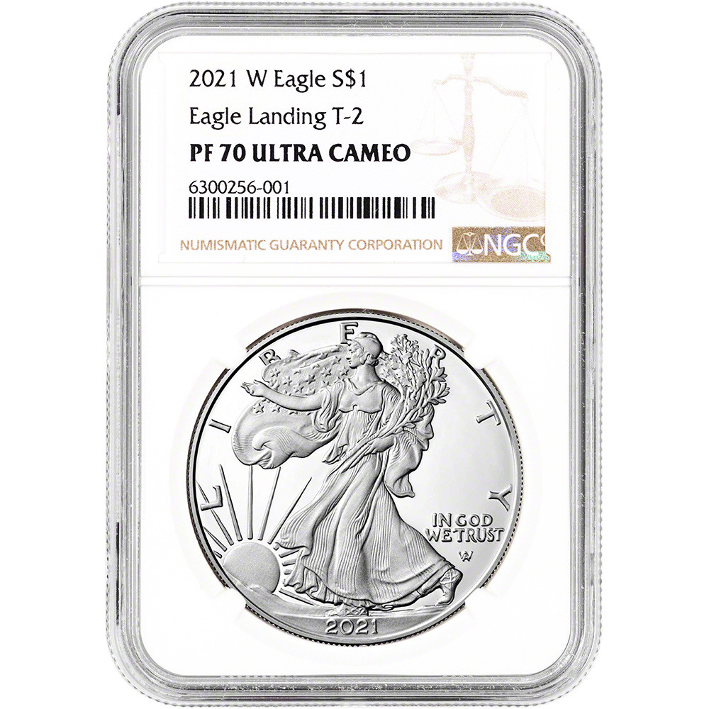 2021 W American Silver Eagle Proof Type 2 NGC PF70 UCAM [21-W-ASE