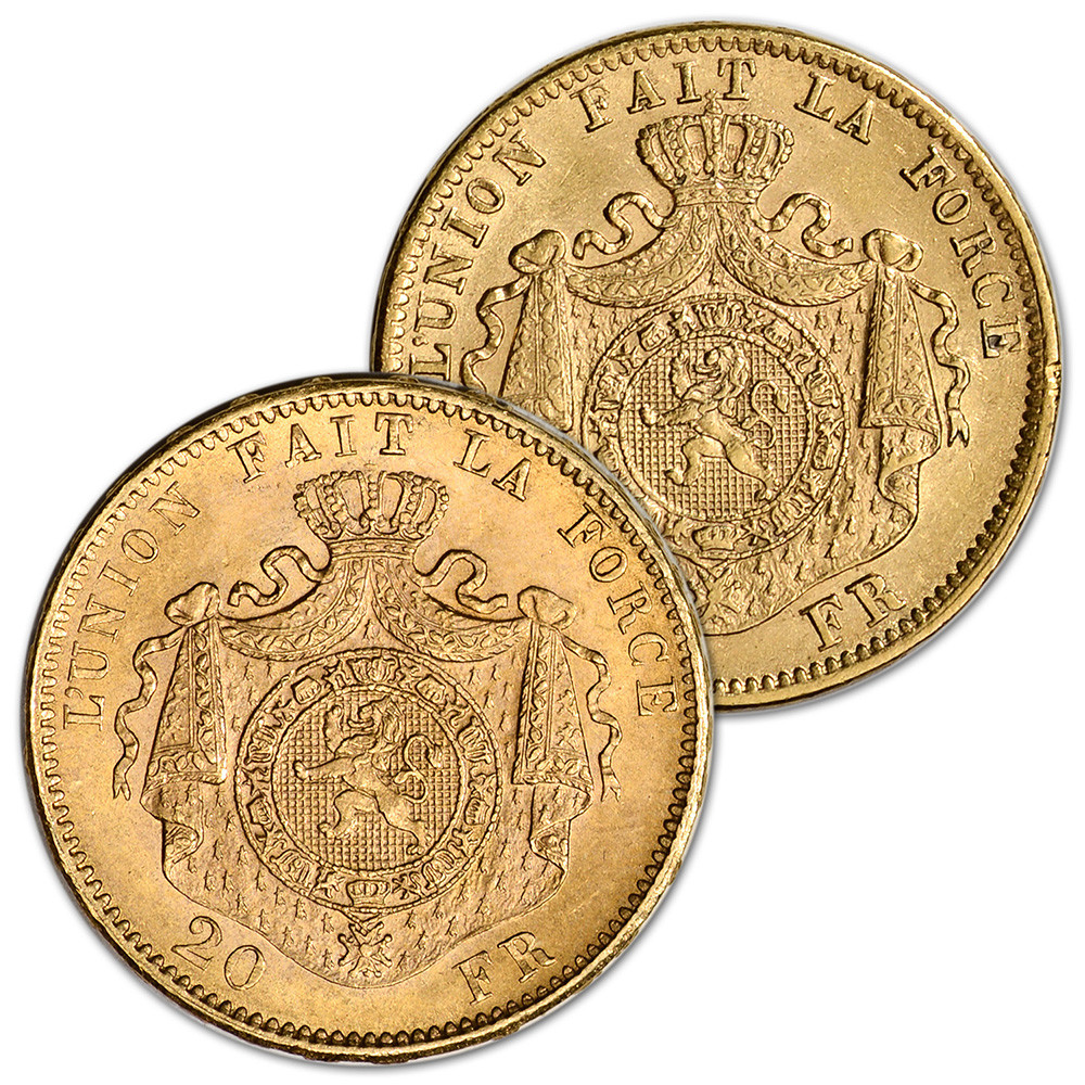 Belgium Gold 20 Francs .1867 oz - Avg Circ - Random Date [X-BE