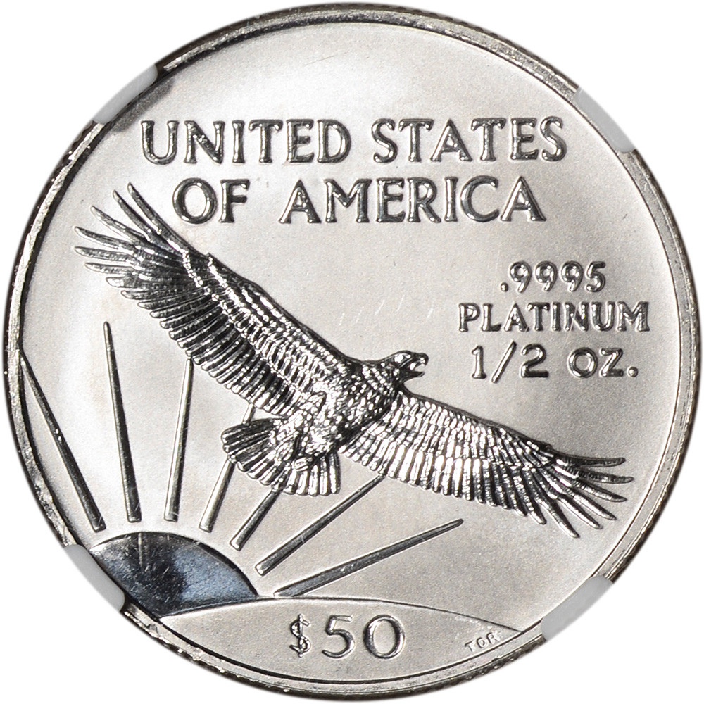 American Platinum Eagle 1/2 oz $50 - NGC MS69 Random Date and