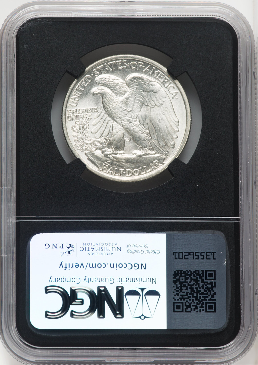 1936 US Walking Liberty Silver Half Dollar 50C - NGC MS 67+