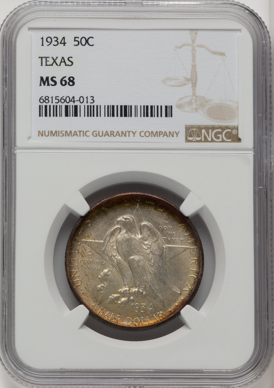 1934 US Silver Commemorative 50C TEXAS - NGC MS 68 [V-HA-768635020