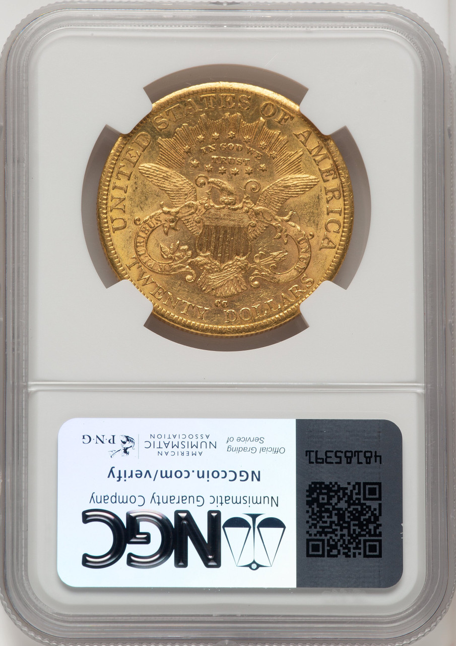 1882 CC US Gold $20 Liberty Head Double Eagle - NGC AU 58 [V-HA