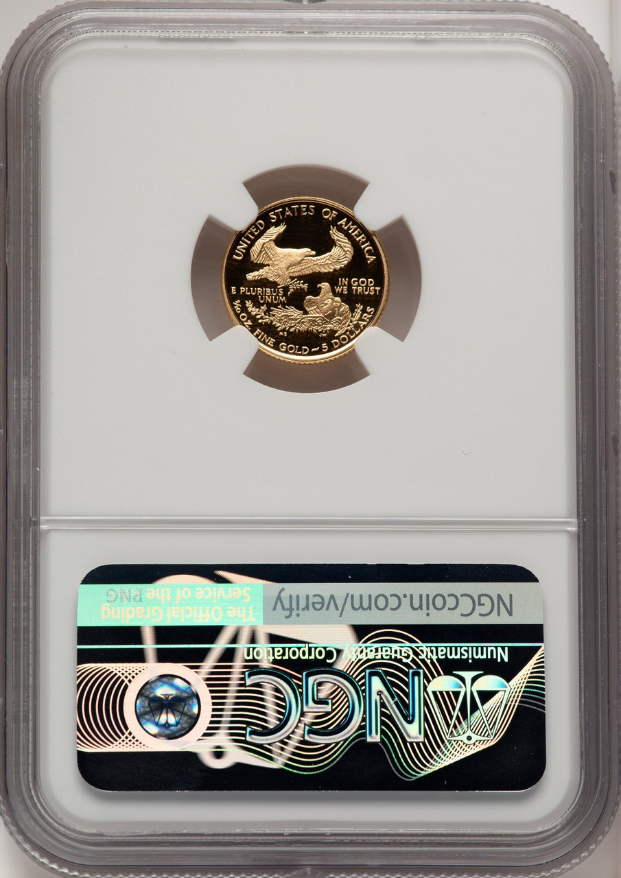 2007-W American Gold Eagle Proof 1/10 oz $5 - NGC PF 70