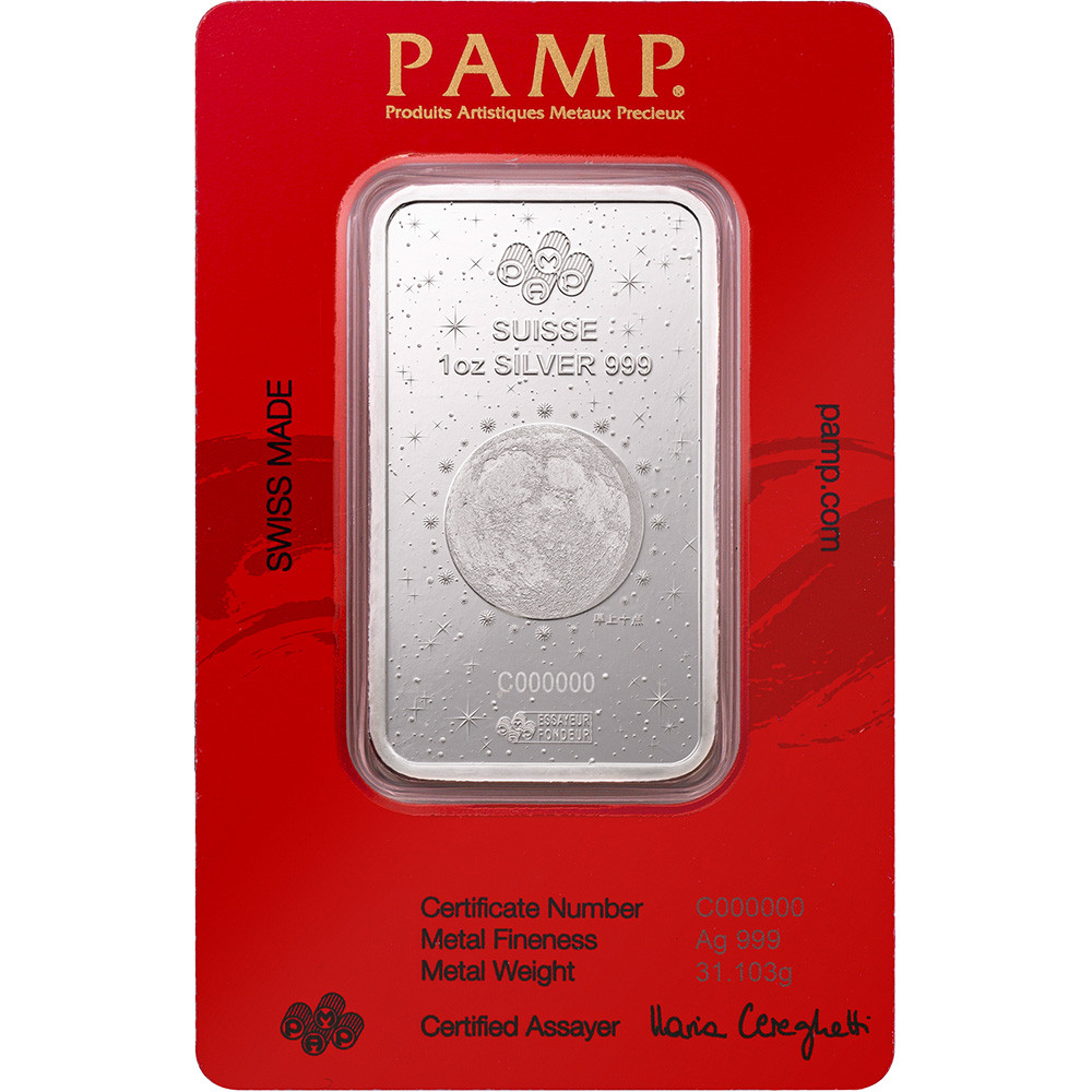 1 oz Silver Bar - PAMP Suisse - Lunar Legends White Snake .999