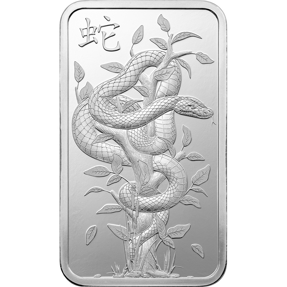 1 oz Silver Bar - PAMP Suisse - Lunar Legends White Snake .999
