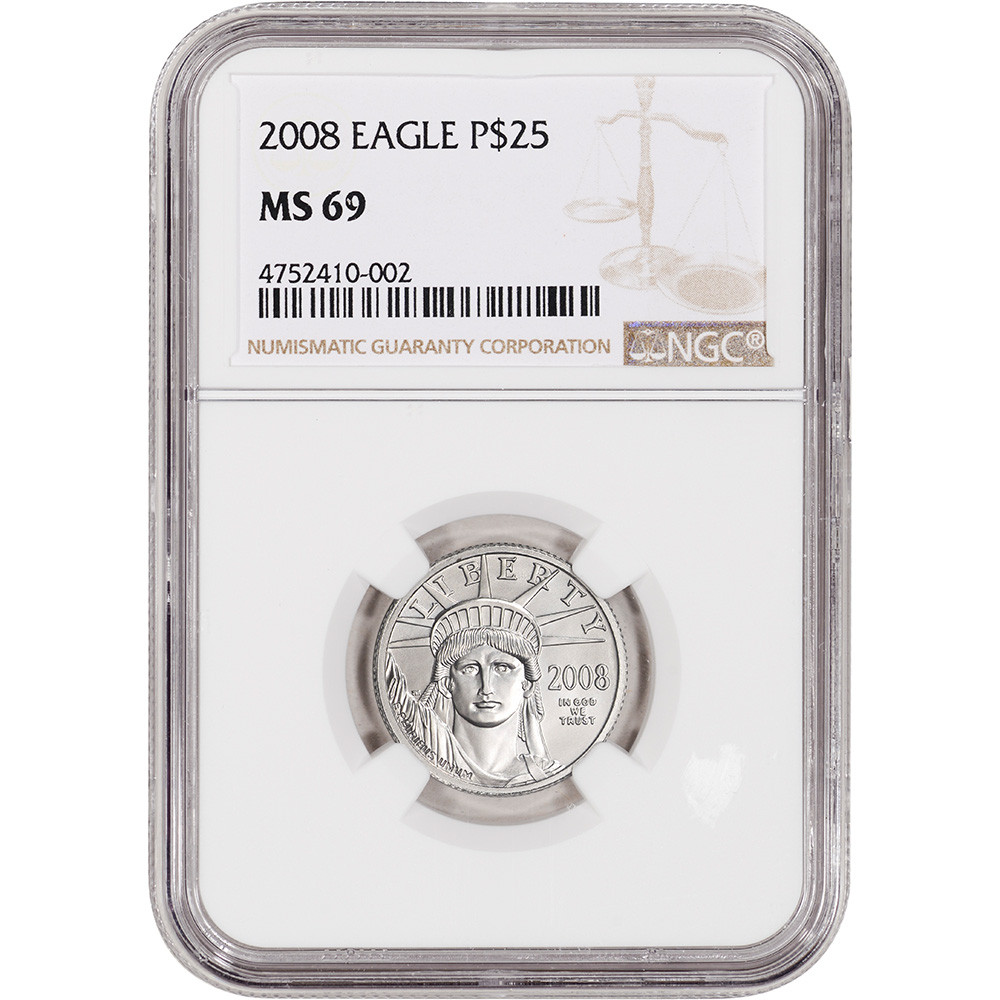 American Platinum Eagle 1/4 oz $25 - NGC MS69 Random Date and