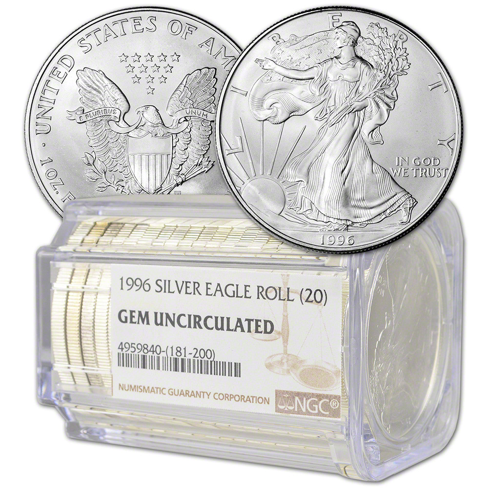 Roll of 20 - 1996 American Silver Eagle - NGC Gem Uncirculated [96