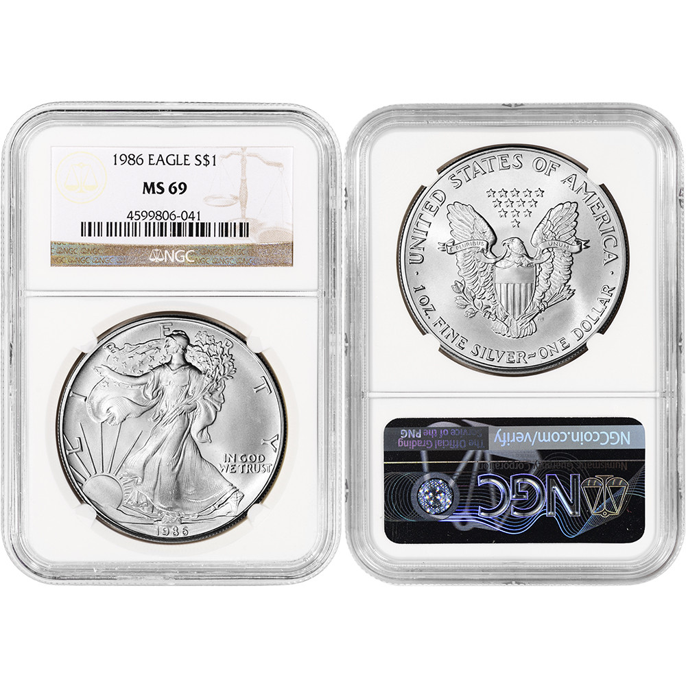 41-pc. 1986 - 2025 American Silver Eagle Complete Date Set NGC