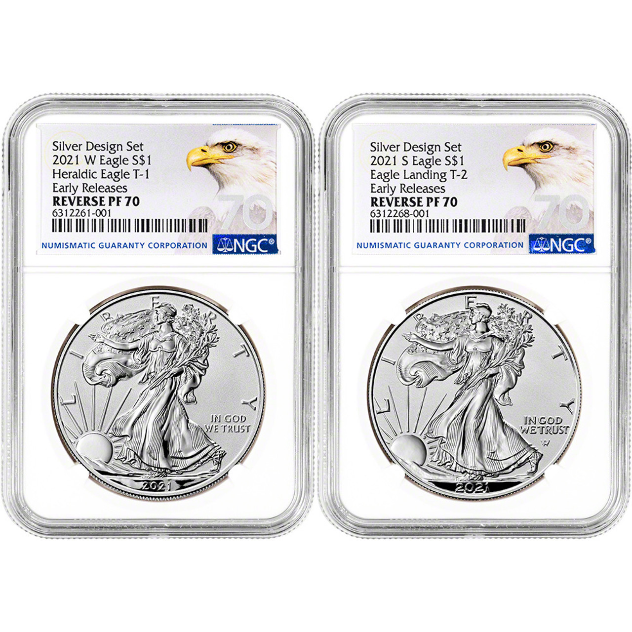 2021 American Silver Eagle Reverse Proof 2 Coin Set - NGC PF70