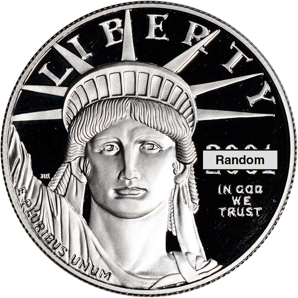 American Platinum Eagle Proof oz $100 Coin in Capsule Random