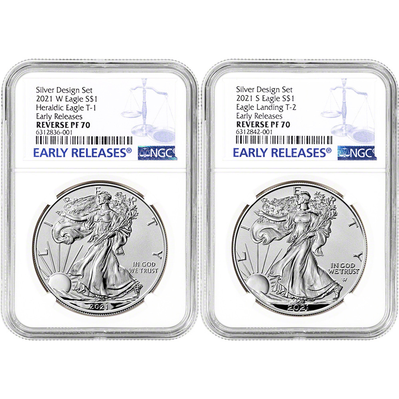 2021 American Silver Eagle Reverse Proof 2 Coin Set - NGC PF70