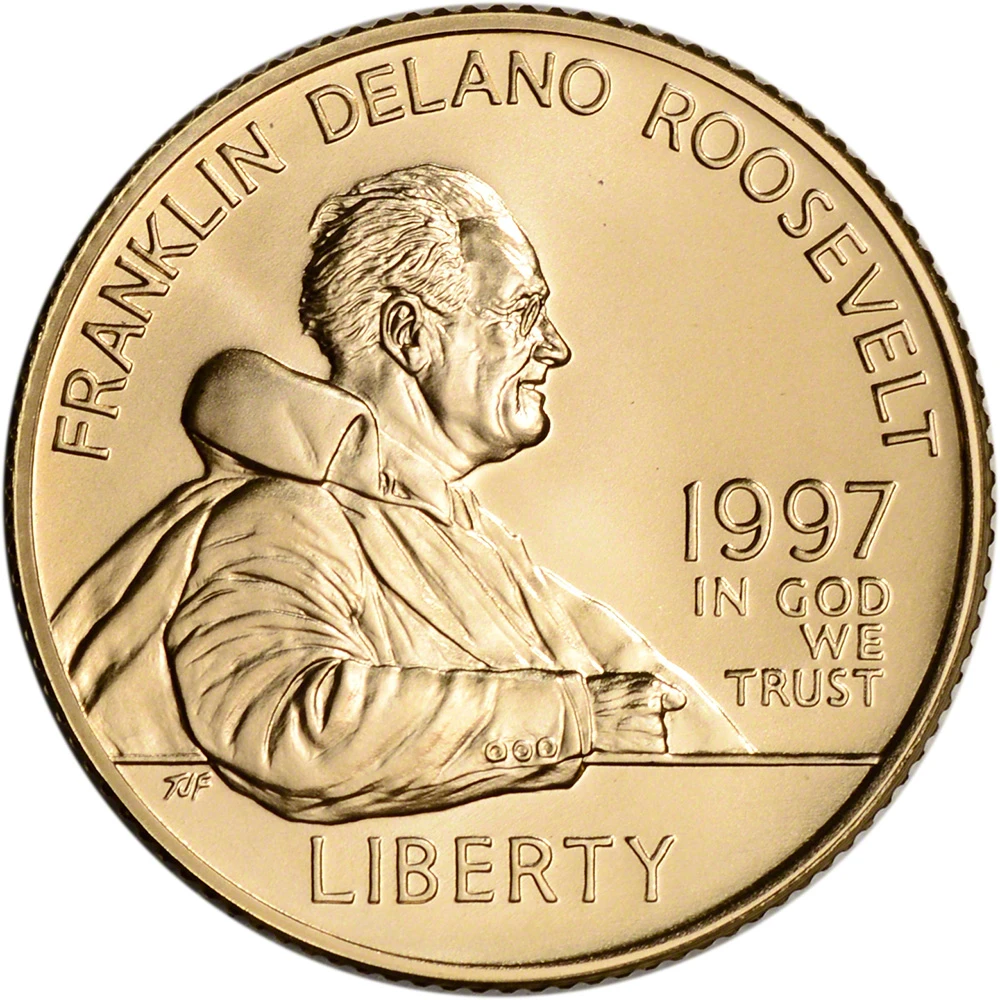 1997 W US Gold $5 Franklin Delano Roosevelt Commemorative BU - NGC