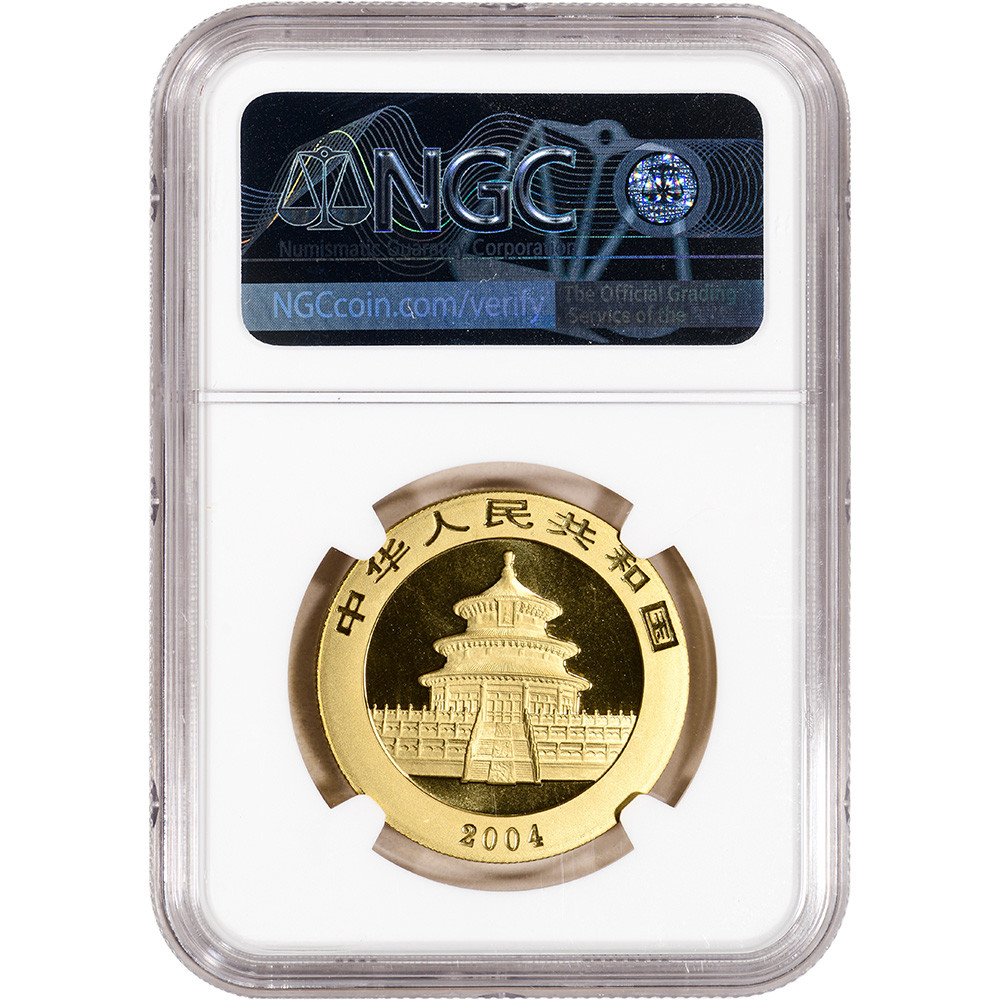 ゴールド銭坊専用 和田玉 2004 China Gold Panda 1 oz 500 Yuan - NGC MS69 [04-CGP-G500-N-MS69
