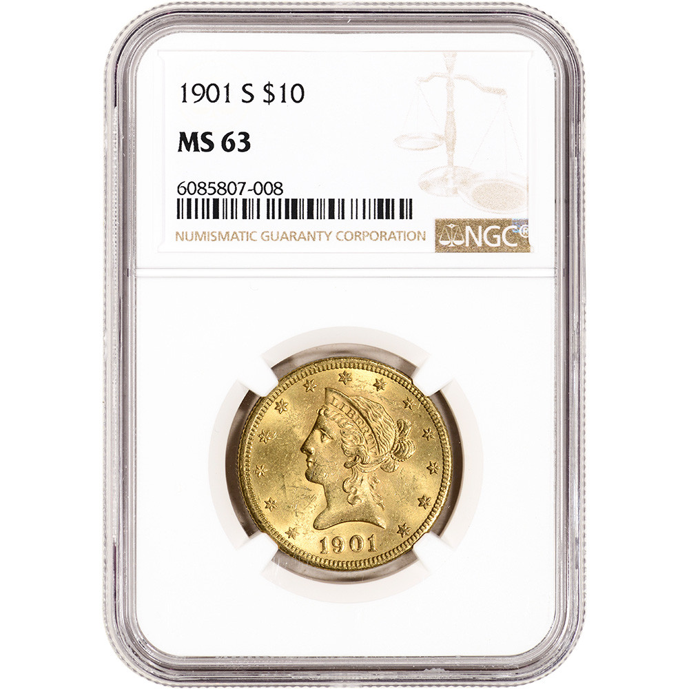 1901 S US Gold $10 Liberty Head Eagle - NGC MS63 [01-S-USG-LIB-10