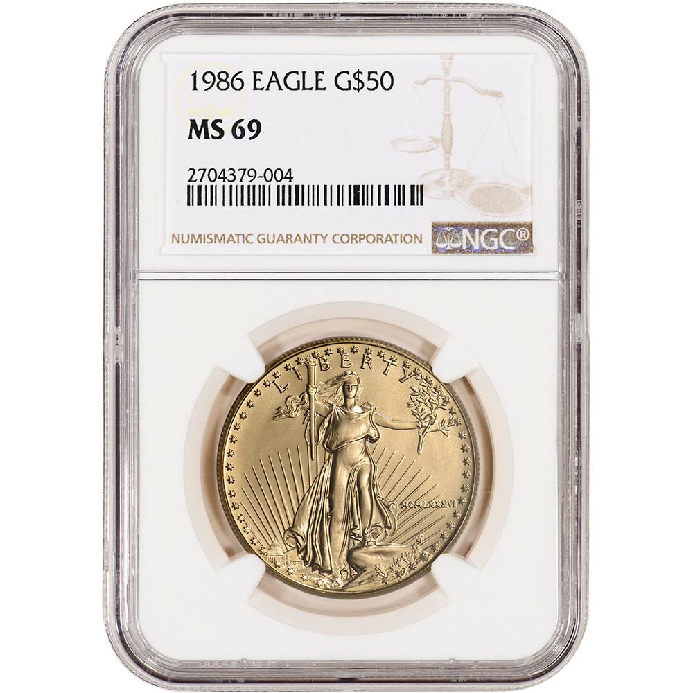 1986 American Gold Eagle (1 oz) $50 - NGC MS69 [86-AGE-50-N-MS69