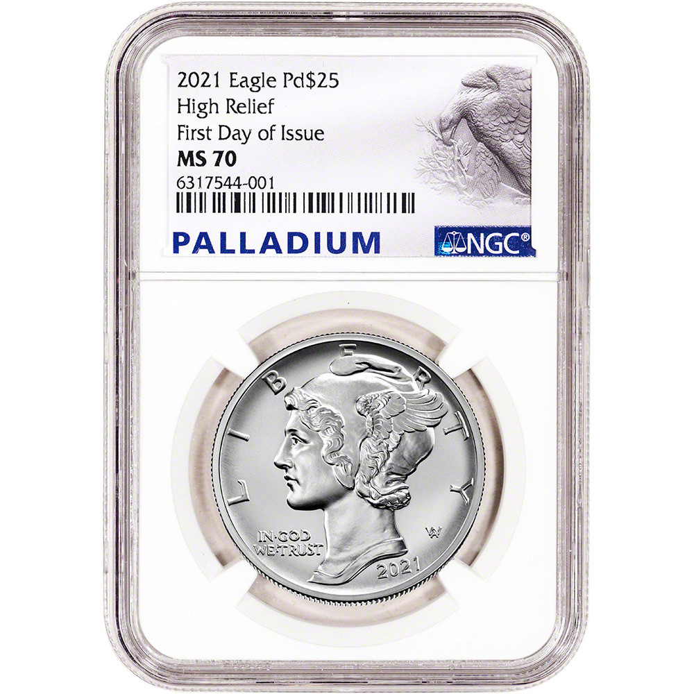 2021 American Palladium Eagle 1 oz $25 - NGC MS70 First Day Issue