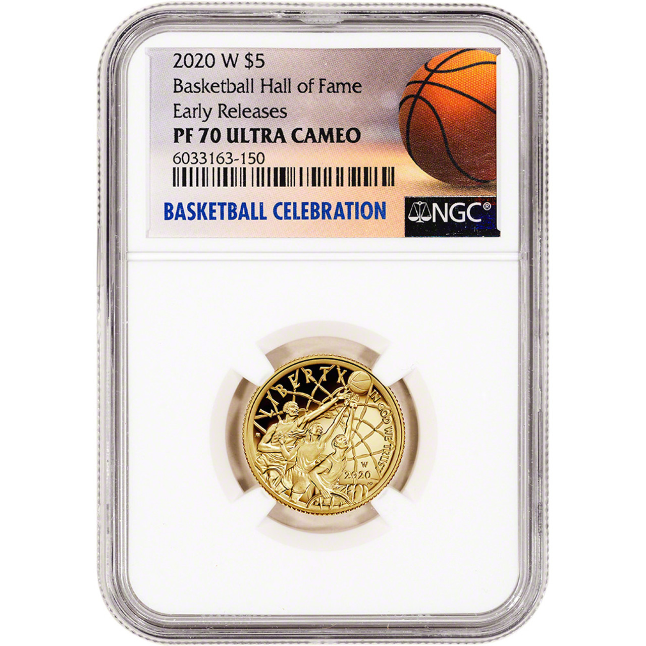 2020 W US Gold $5 Basketball Commemorative Proof NGC PF70 Early