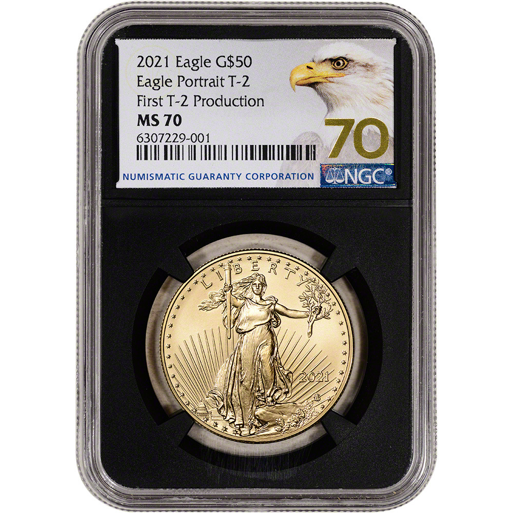 2021 American Gold Eagle Type 2 1 oz $50 - NGC MS70 First